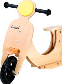 scooter de madera para niños cortada en router cnc
